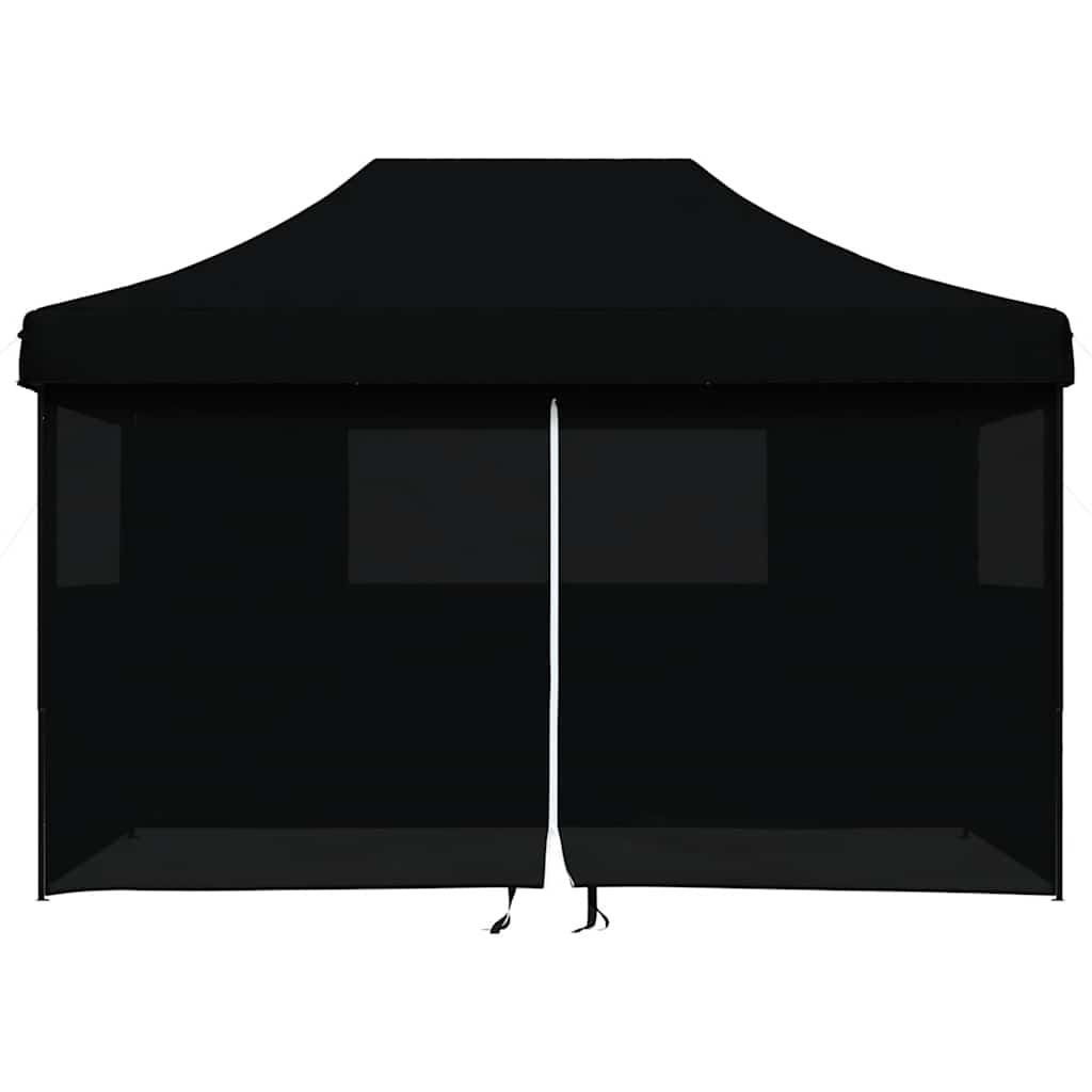Kokkupandav pop-up peotelk 4 külgseinaga, must