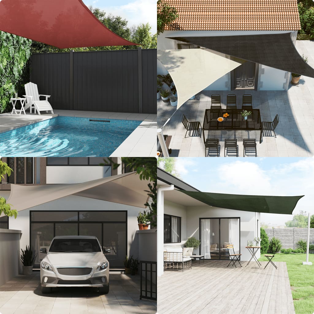 Päikesevari puri 160 g/m² kolmnurkne helehall 4x4x5,8 m HDPE