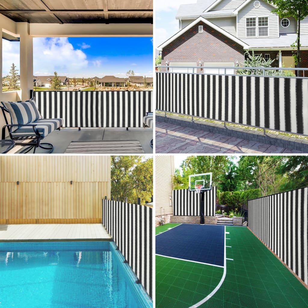 Privaatsusvõrk, antratsiithall ja valge, 1,2x25m, HDPE, 75 g/m²