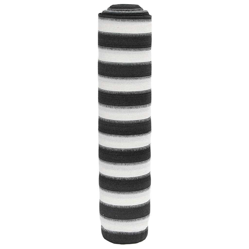 Privaatsusvõrk, antratsiithall ja valge, 1,2x10 m HDPE 195 g/m²