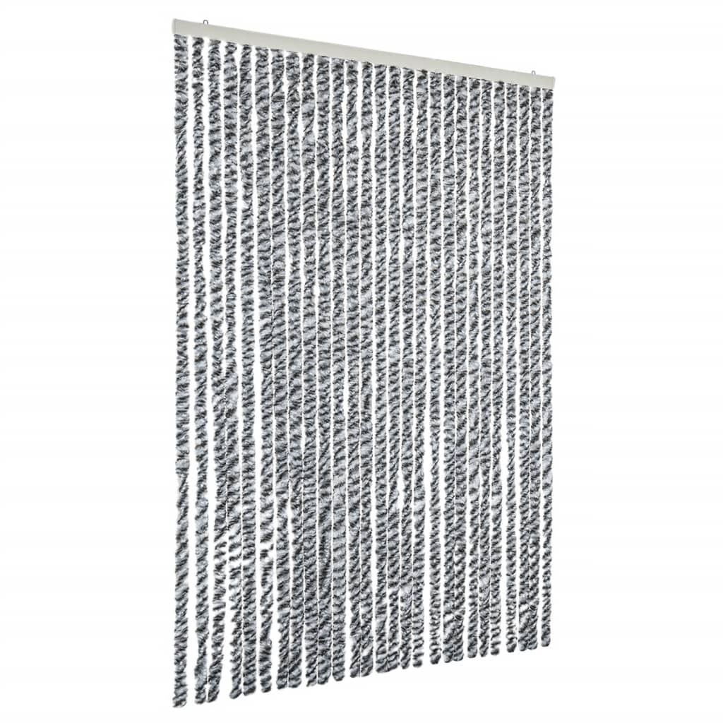 Putukakardin, hall/must/valge, 118x220 cm, šenill