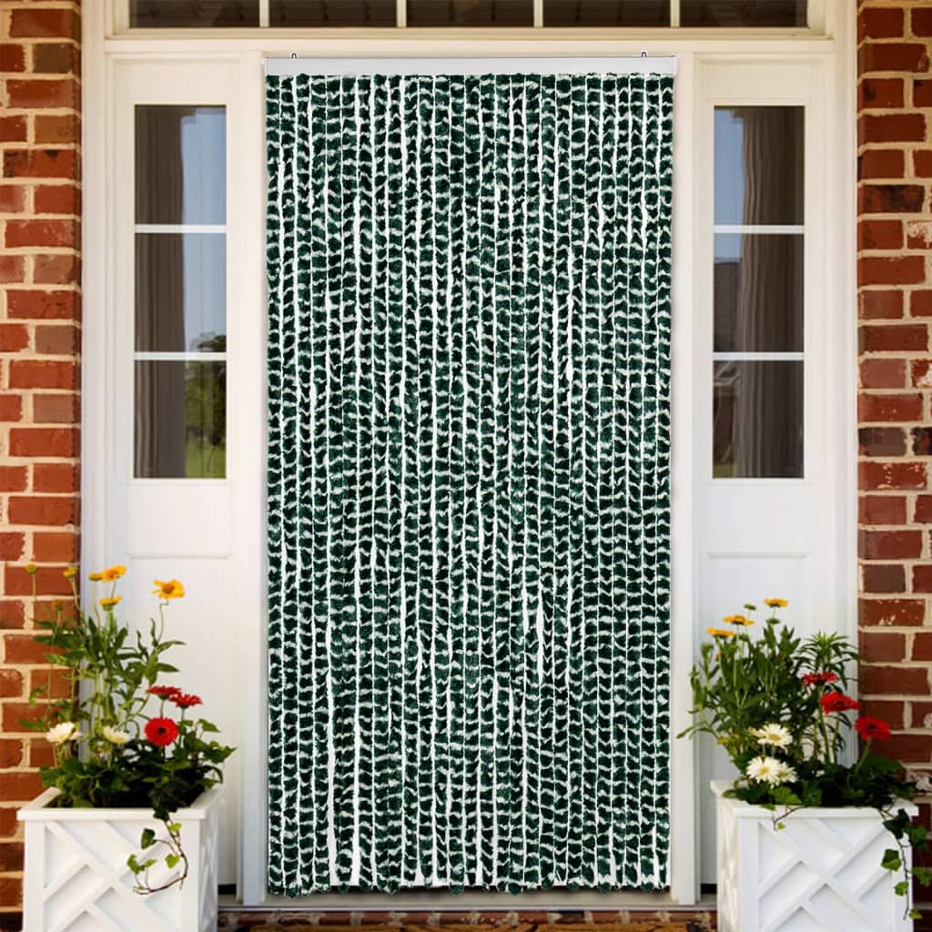 Putukakardin, roheline ja valge, 118x220 cm, šenill