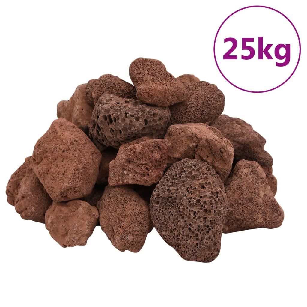 Vulkaanilised kivimid 25 kg, punane, 5-8 cm
