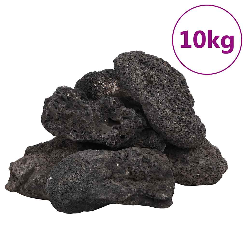 Vulkaanilised kivimid 10 kg, must, 10-30 cm