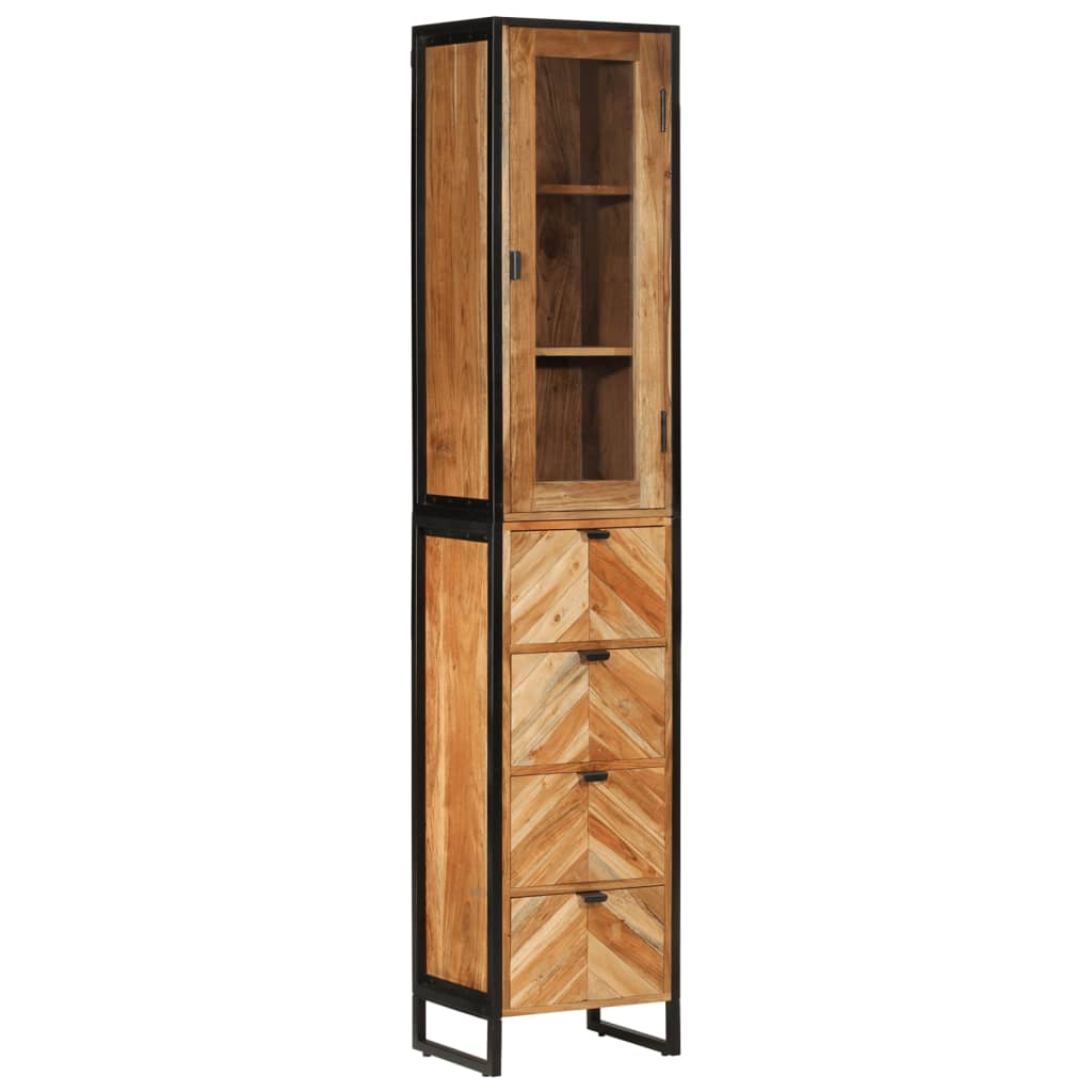 Vannitoakapp, 40 x 27 x 190 cm, raud ja akaatsiapuit