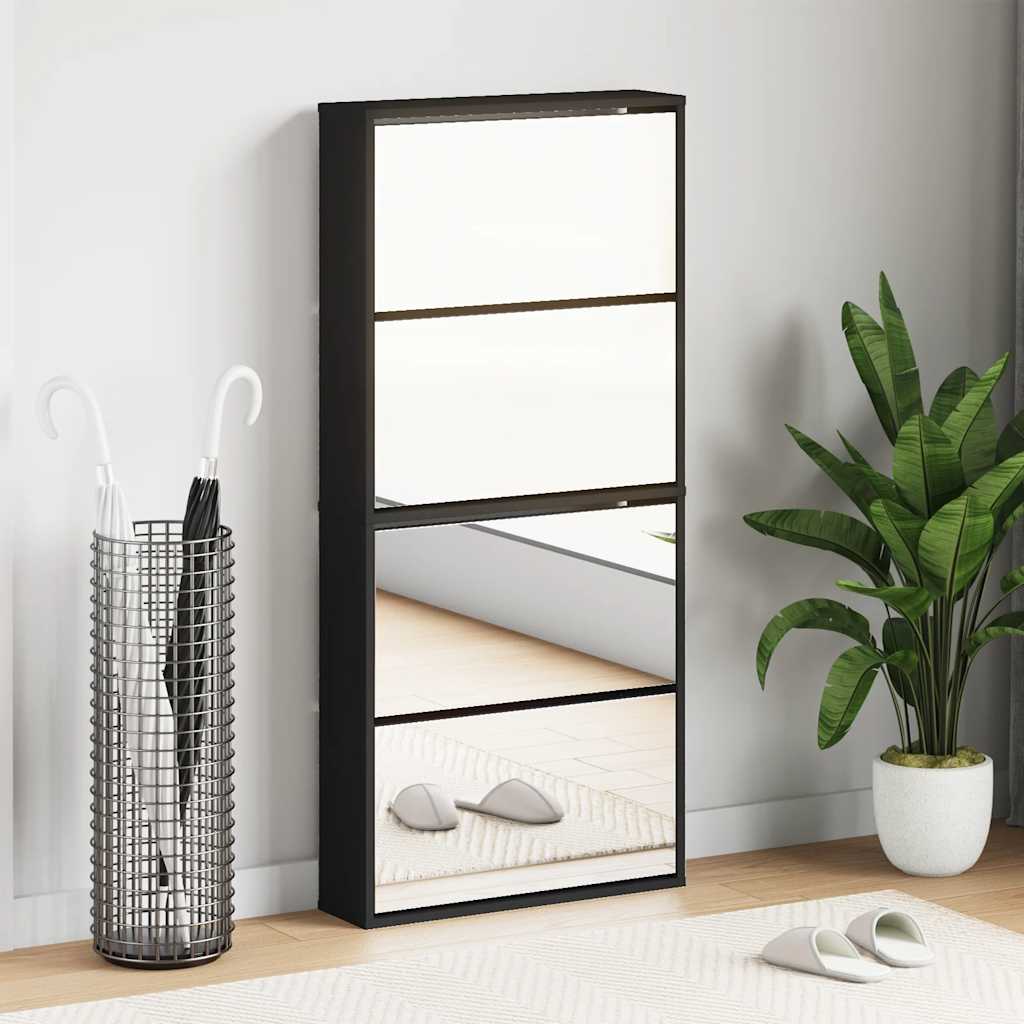 4 sahtliga kingakapp, peegliga, must, 63 x 17 x 134 cm