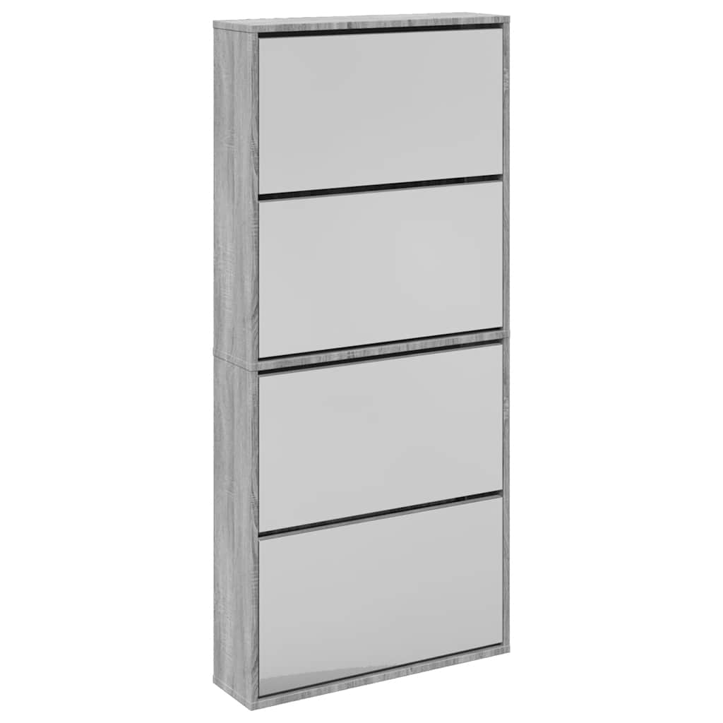4 sahtliga kingakapp peegliga, hall Sonoma tamm, 63x17x134 cm