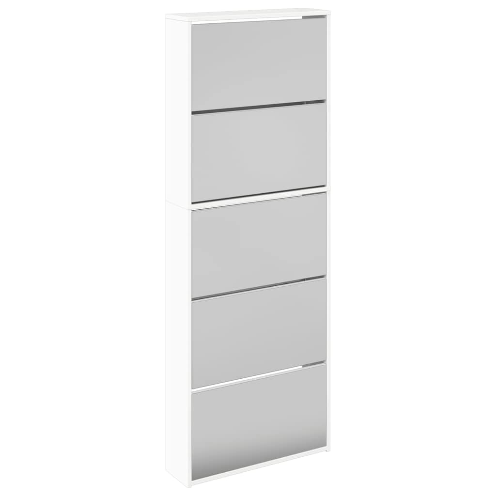 5 sahtliga kingakapp peegliga, kõrgläikega valge 63x17x169,5 cm