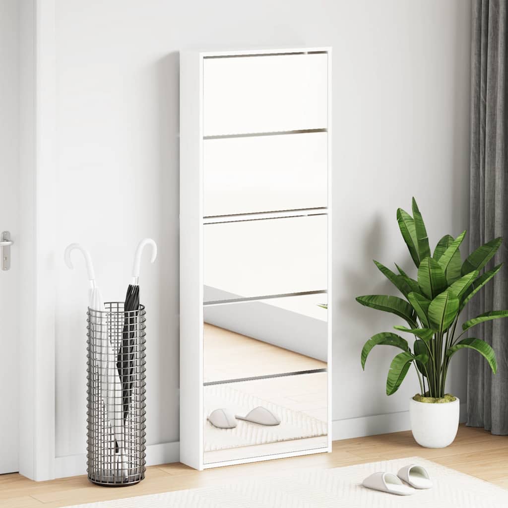 5 sahtliga kingakapp peegliga, kõrgläikega valge 63x17x169,5 cm