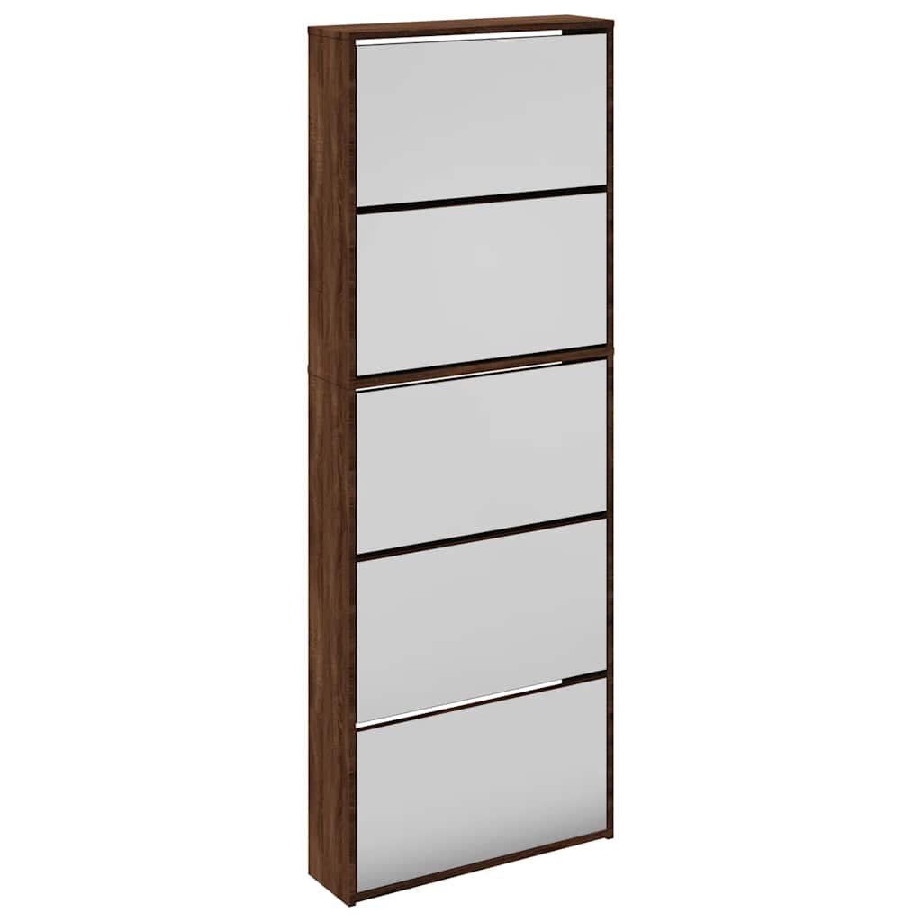 5 sahtliga kingakapp peegliga, pruun tamm, 63x17x169,5 cm
