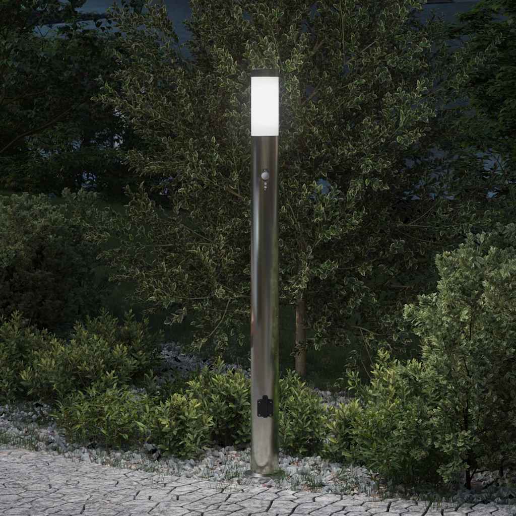 Anduri ja pistikupesaga pollarvalgusti 110 cm roostevaba teras IP44