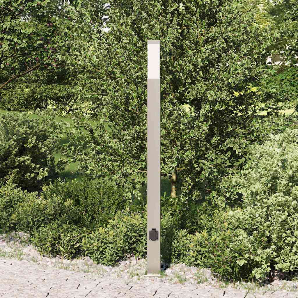 Pollarvalgusti pistikupesaga 110 cm roostevaba teras IP44