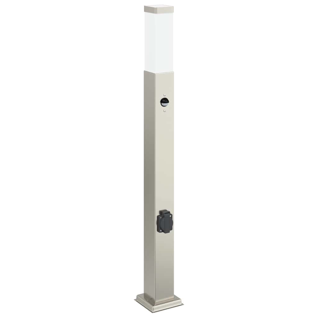 Anduri ja pistikupesaga postvalgusti, 80 cm, roostevaba teras, IP44