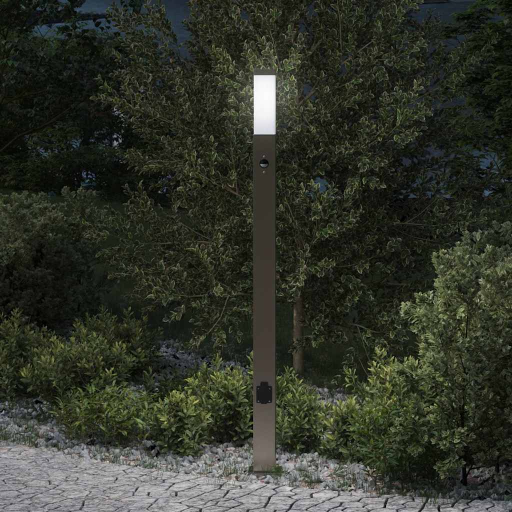 Anduri ja pistikupesaga pollarvalgusti 110 cm roostevaba teras IP44