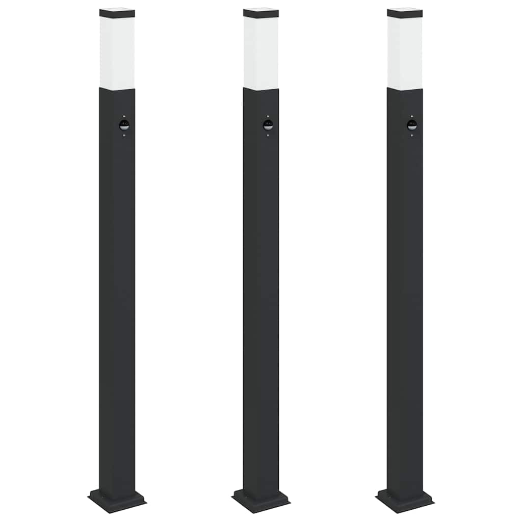 Anduriga postvalgustid 3 tk 110 cm mustad IP44