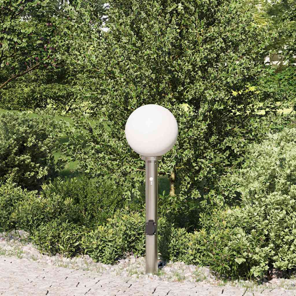 Anduri ja pistikupesaga postvalgusti, 80 cm, roostevaba teras, IP44