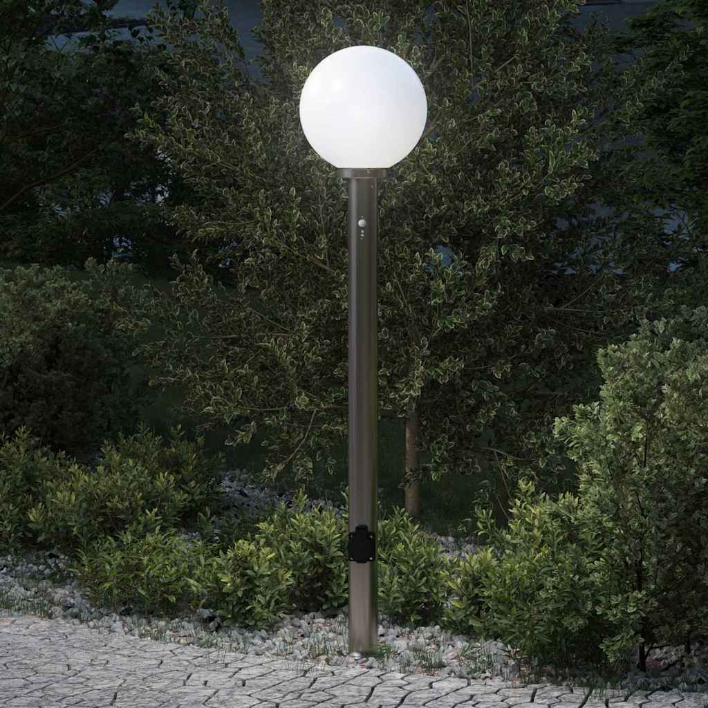 Anduri ja pistikupesaga pollarvalgusti 120 cm roostevaba teras IP44