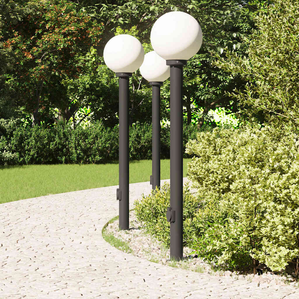 3-osaline pollarvalgusti pistikupesaga, 120 cm, must, IP44