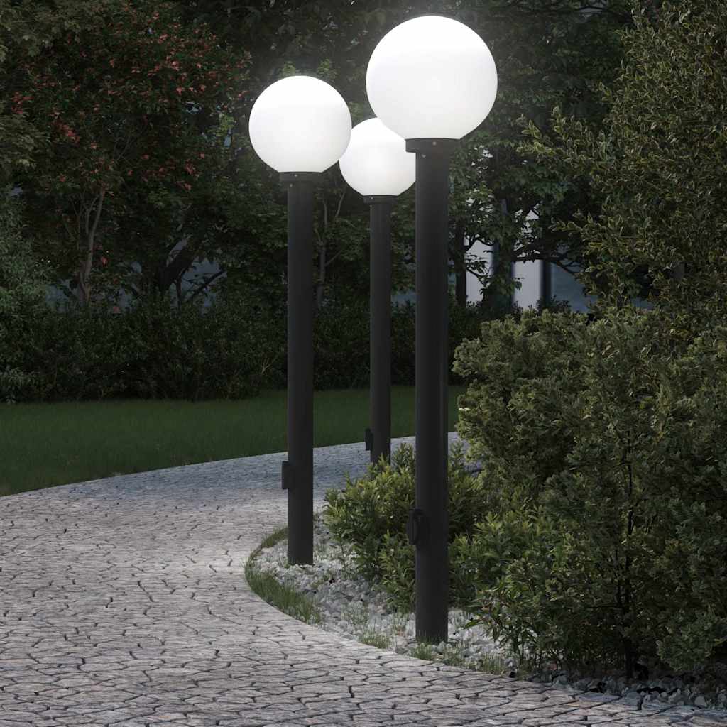 3-osaline pollarvalgusti pistikupesaga, 120 cm, must, IP44