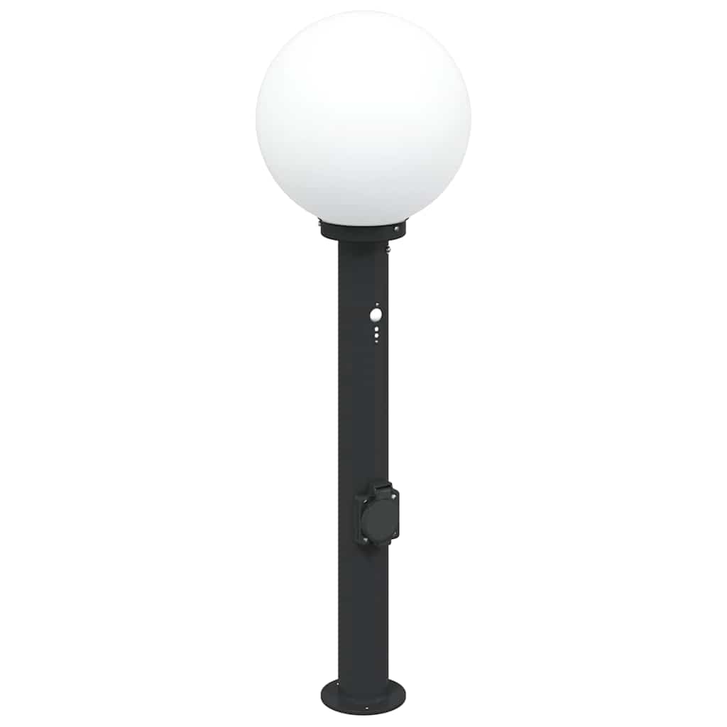Anduri ja pistikupesaga postvalgusti 80 cm must IP44