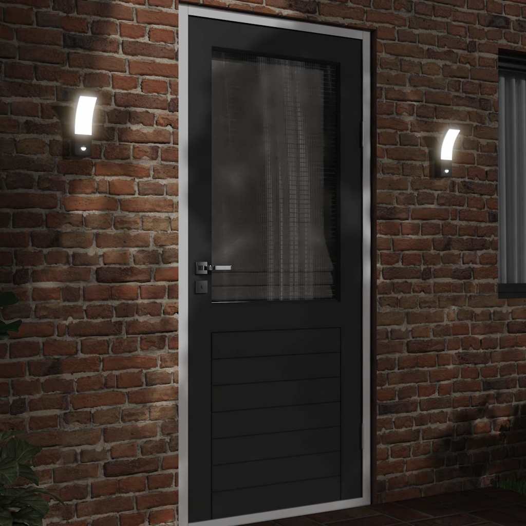 Anduriga õue LED-seinavalgustid 2 tk, must, survealumiinium