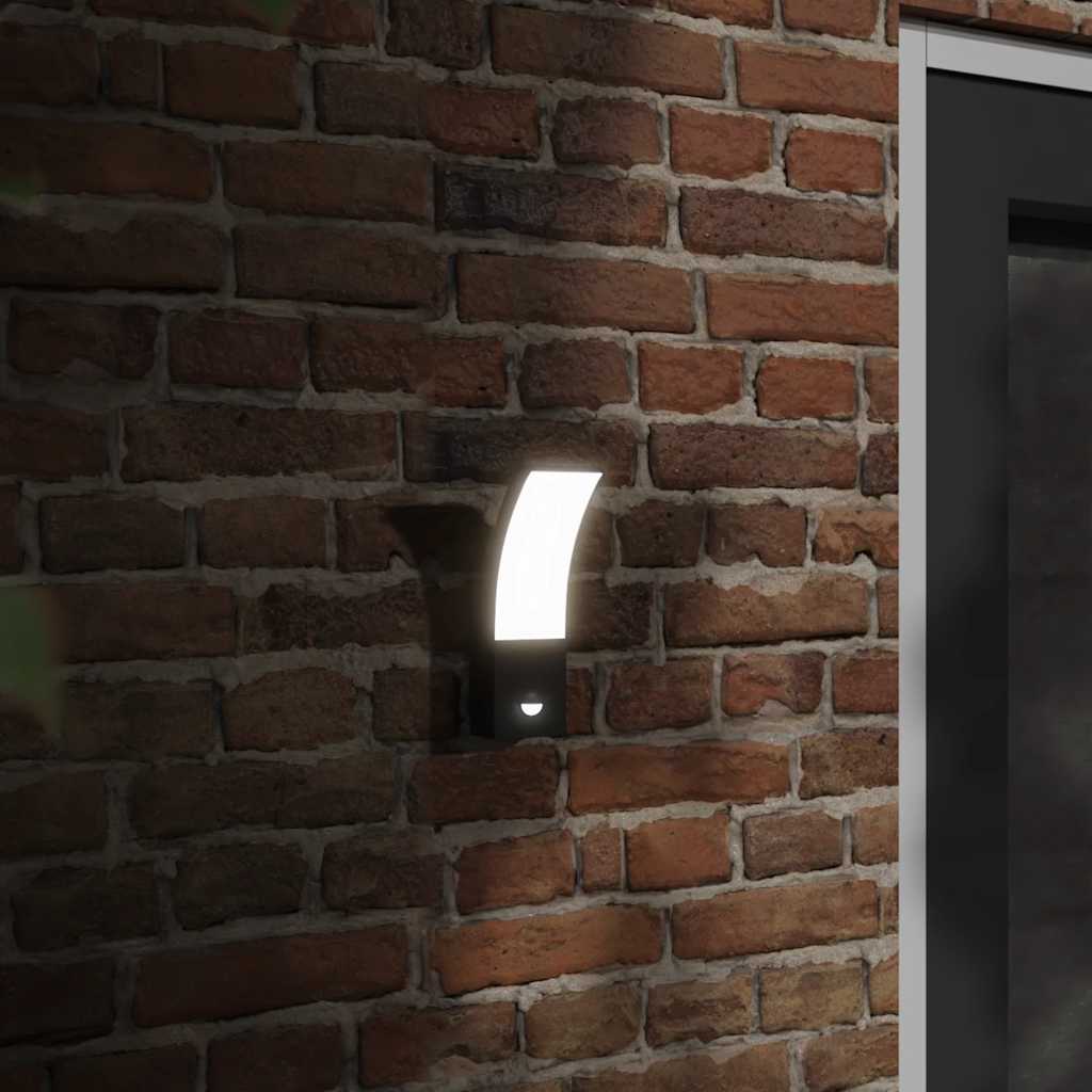 Anduriga õue LED-seinavalgustid 2 tk, must, survealumiinium