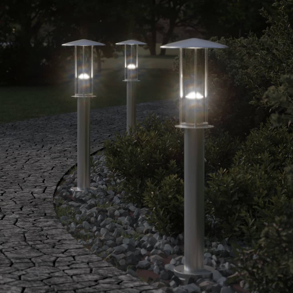 Õue lambipost, hõbedane, 60 cm, roostevaba teras