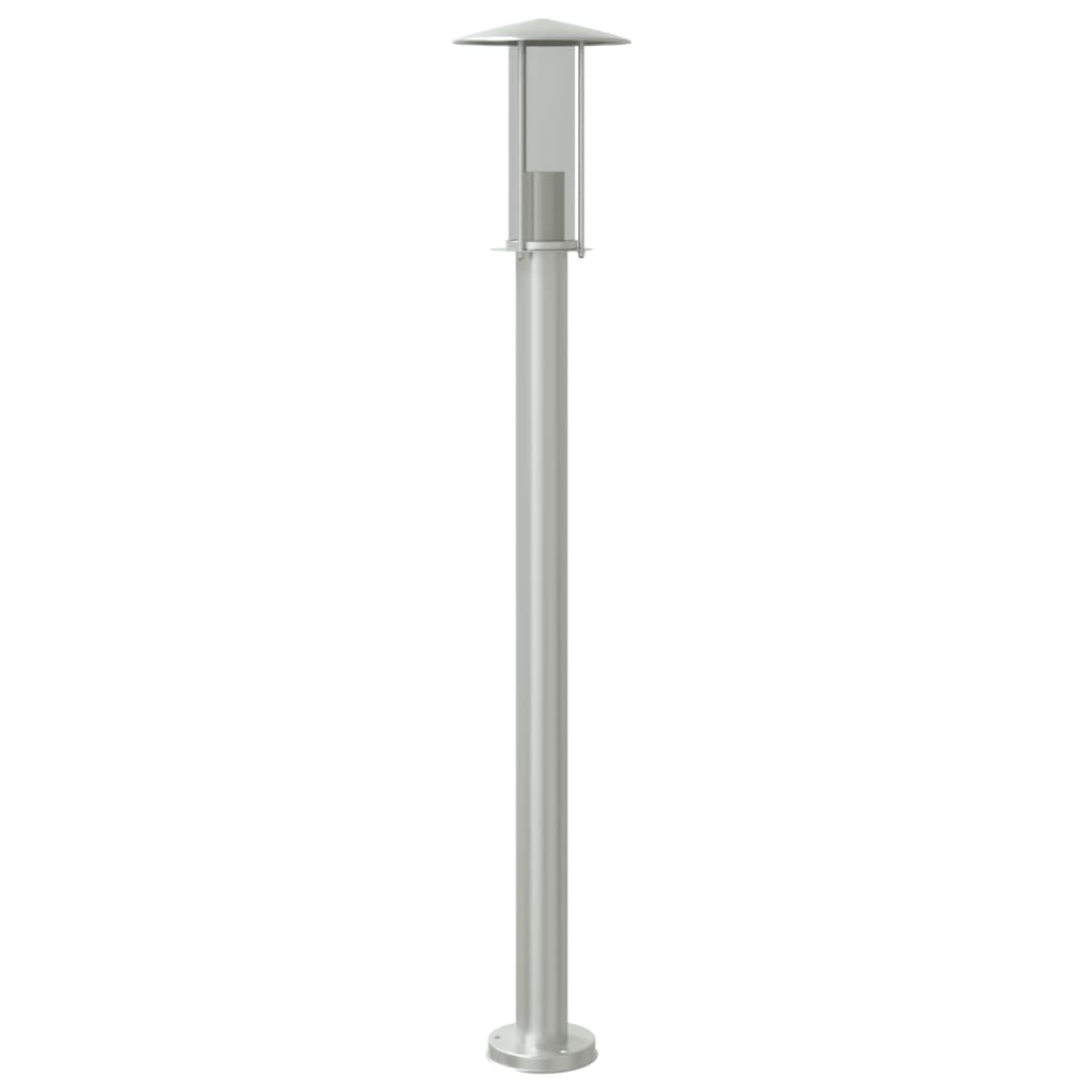 Õue lambipost, hõbedane, 100 cm, roostevaba teras