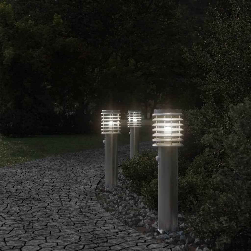 Anduriga õue lambipost, hõbedane, 60 cm, roostevaba teras