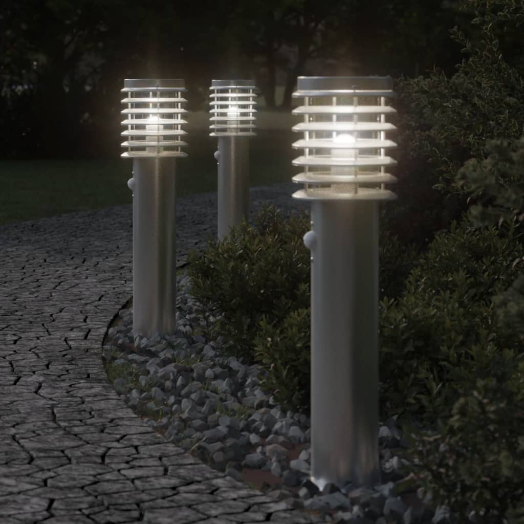 Anduriga õue lambipost, hõbedane, 60 cm, roostevaba teras
