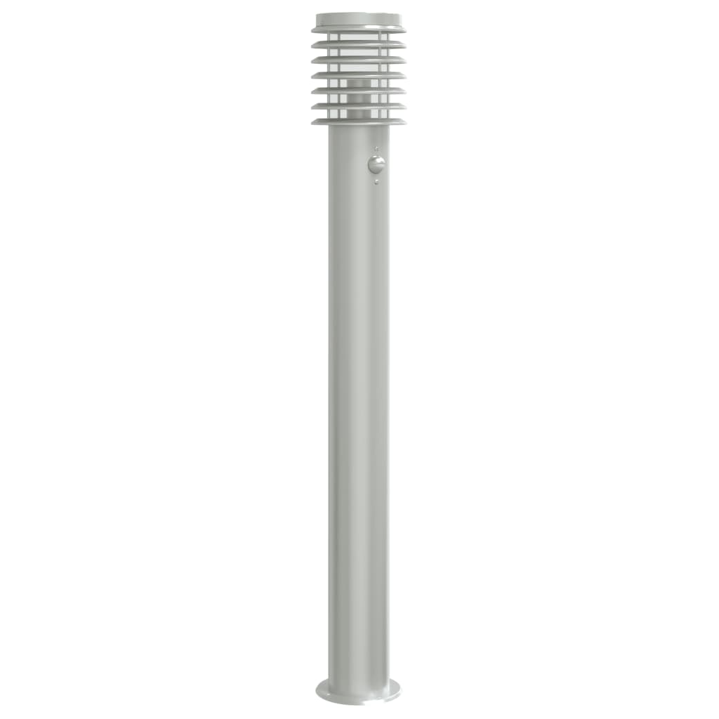 Anduriga õue lambipost, hõbedane, 110 cm, roostevaba teras
