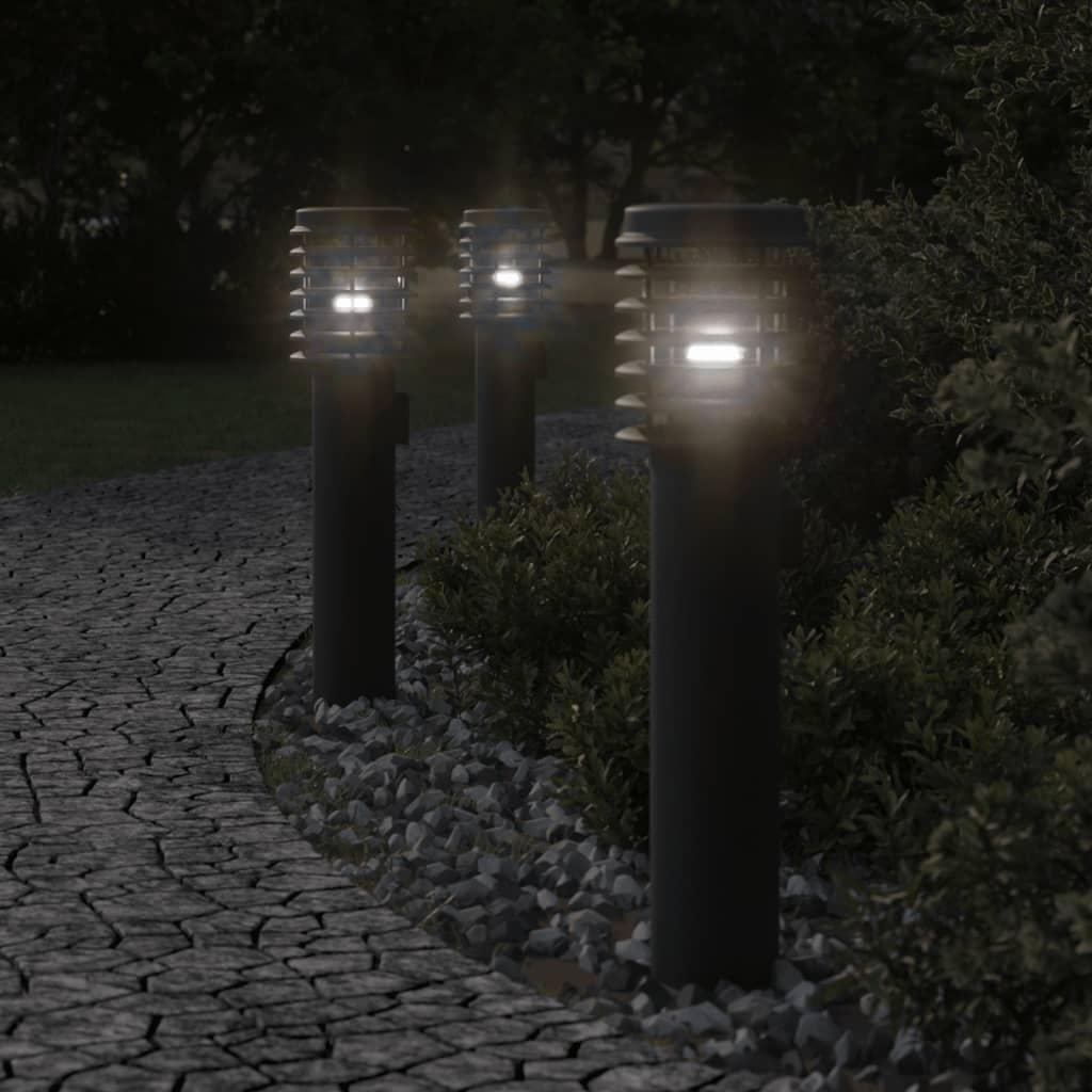 Pistikupesaga õue lambipost, must, 60 cm, roostevaba teras