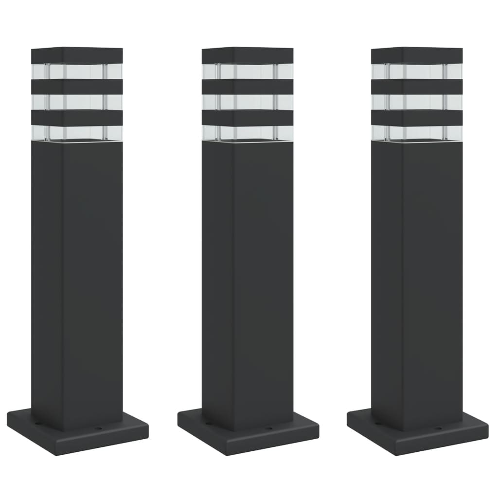 Aia lambipostid 3 tk, must, 50 cm, alumiinium
