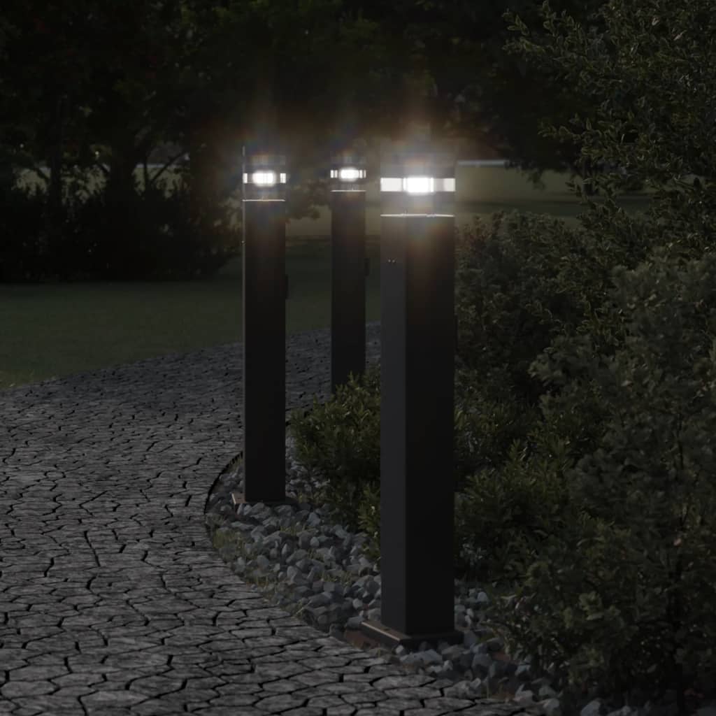 Pistikupesaga aia lambipost, must, 80 cm, alumiinium