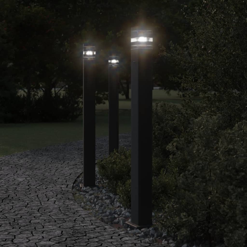 Pistikupesaga aia lambipost, must, 110 cm, alumiinium