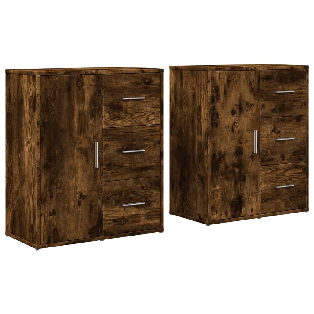 Puhvetkapid 2 tk, suitsutatud tamm, 60 x 31 x 70 cm, tehispuit