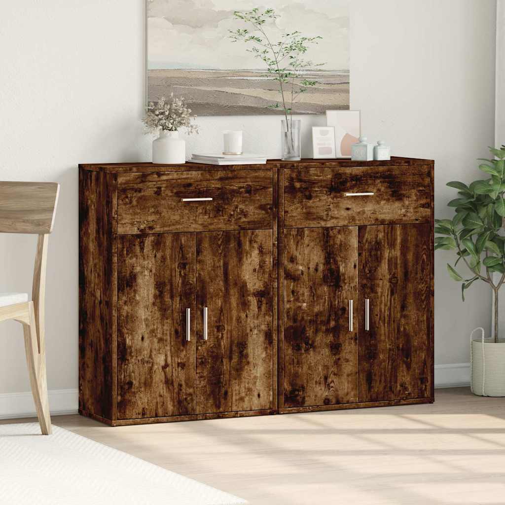 Puhvetkapid 2 tk, suitsutatud tamm, 60x30x84 cm, tehispuit