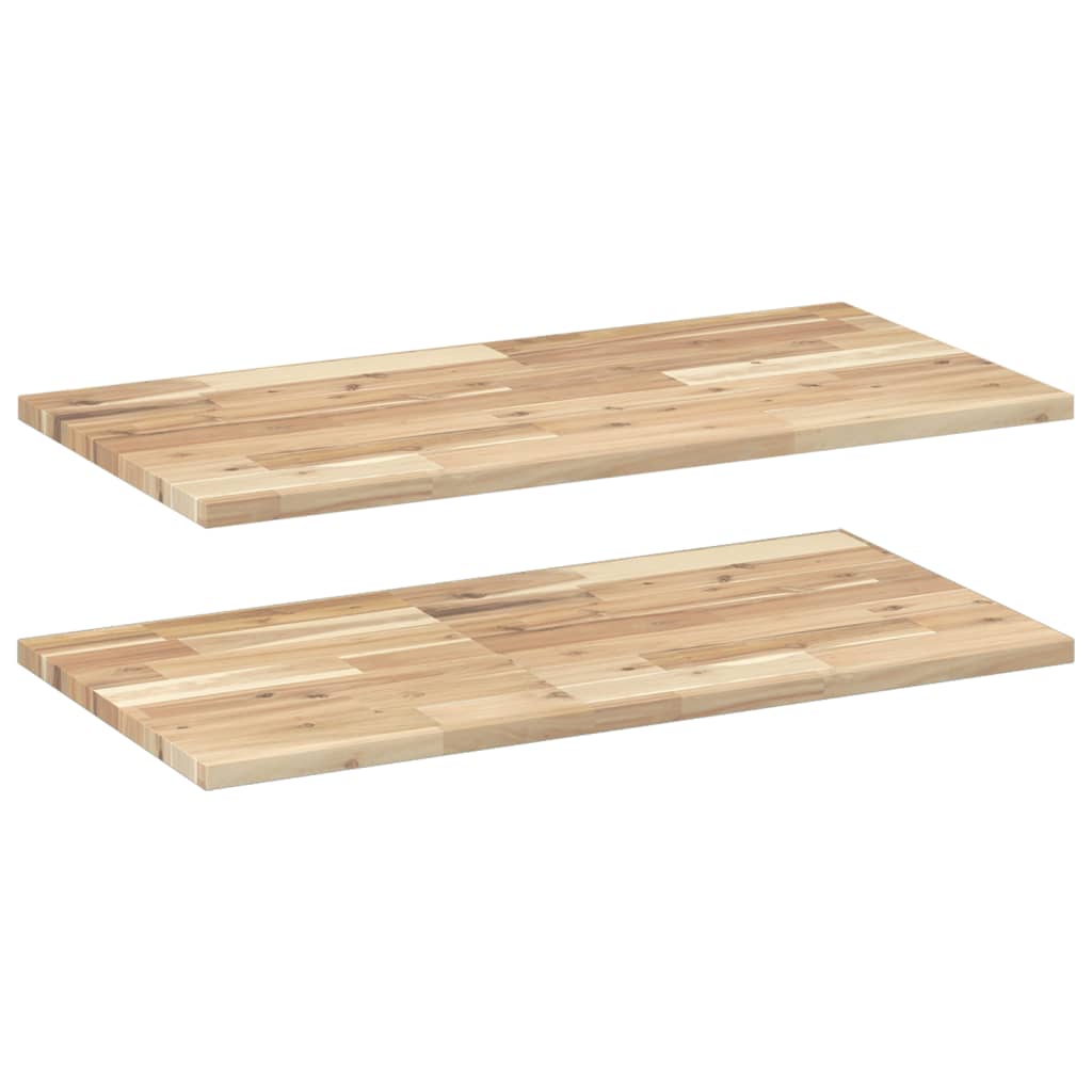Ujuvad riiulid 2 tk, 100 x 40 x 2 cm, töötlemata täispuit, akaatsia