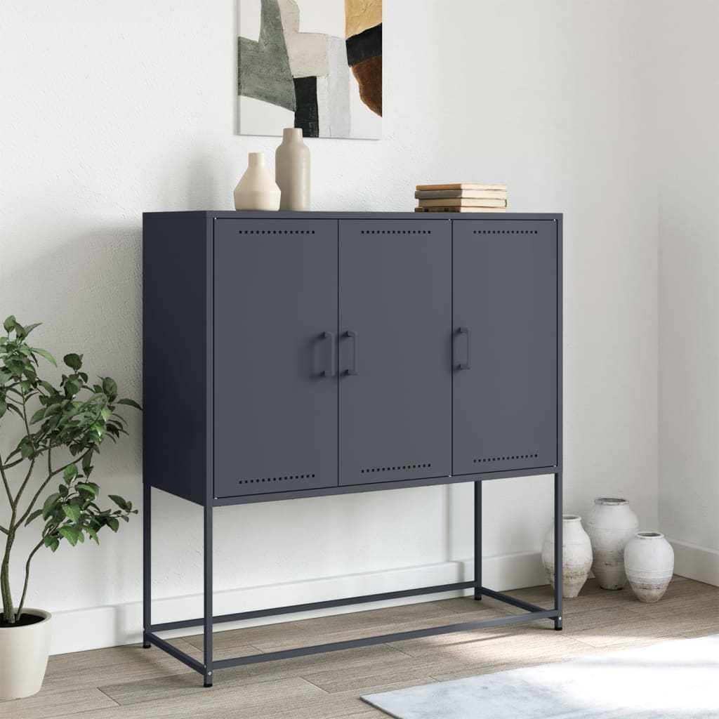 Kõrge kapp, antratsiithall, 100,5 x 39 x 107 cm, teras