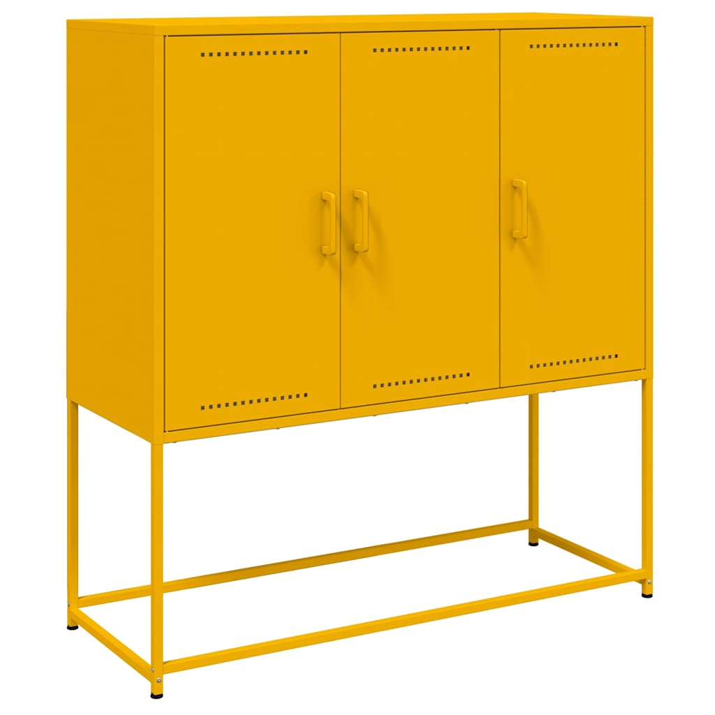 Kõrge kapp, sinepikollane, 100,5 x 39 x 107 cm, teras
