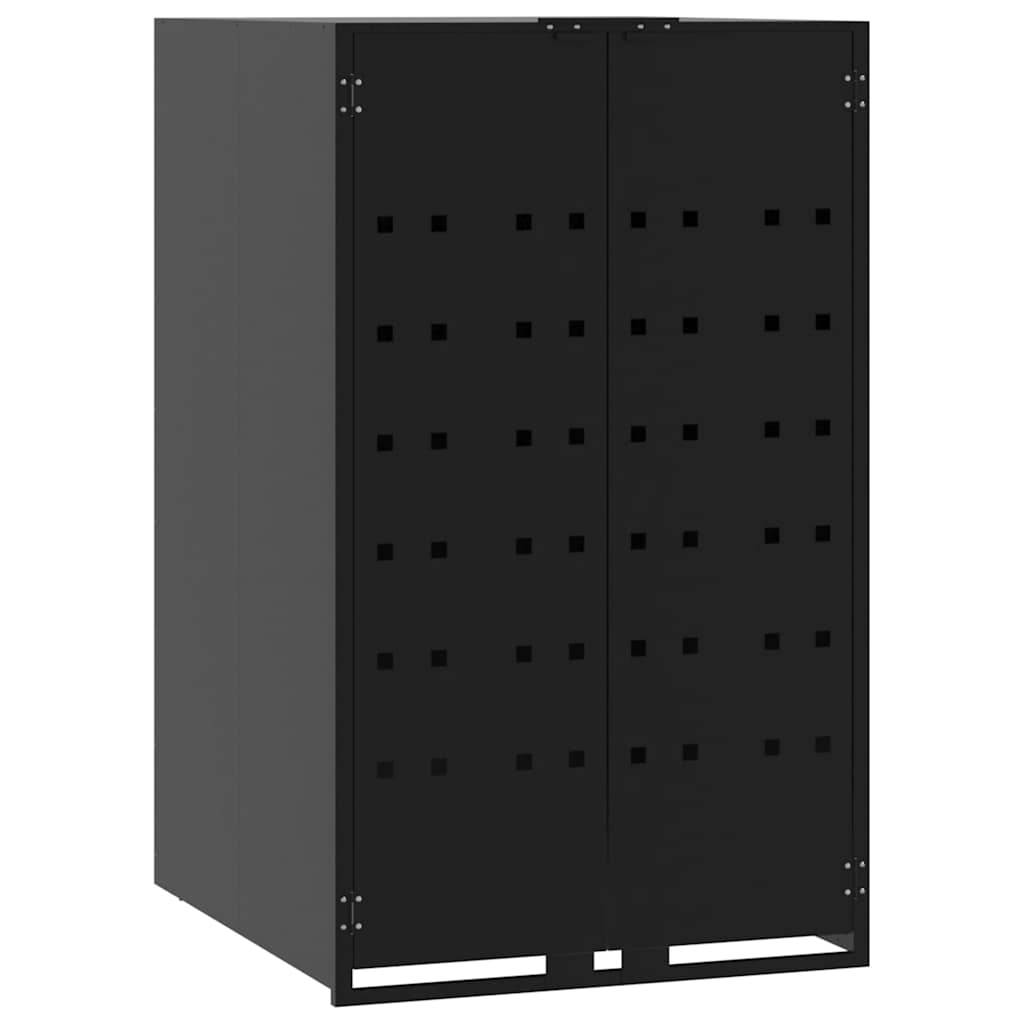 Ratastega prügikasti kuur, must, 69x79x117 cm, teras