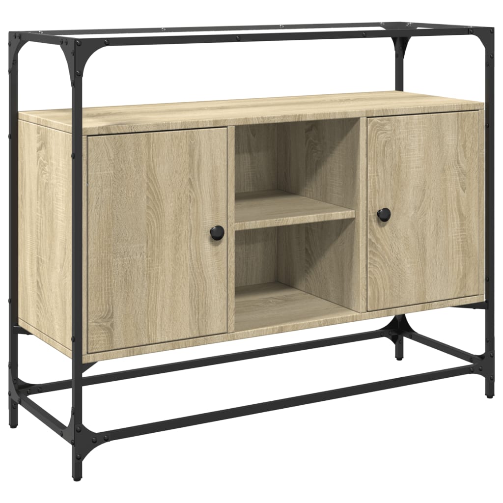 Klaasplaadiga puhvetkapp, Sonoma tamm, 98x35x51 cm, tehispuit