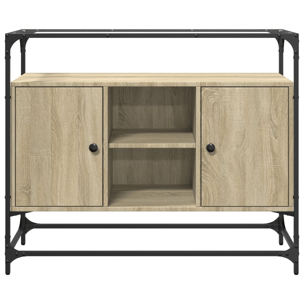 Klaasplaadiga puhvetkapp, Sonoma tamm, 98x35x51 cm, tehispuit