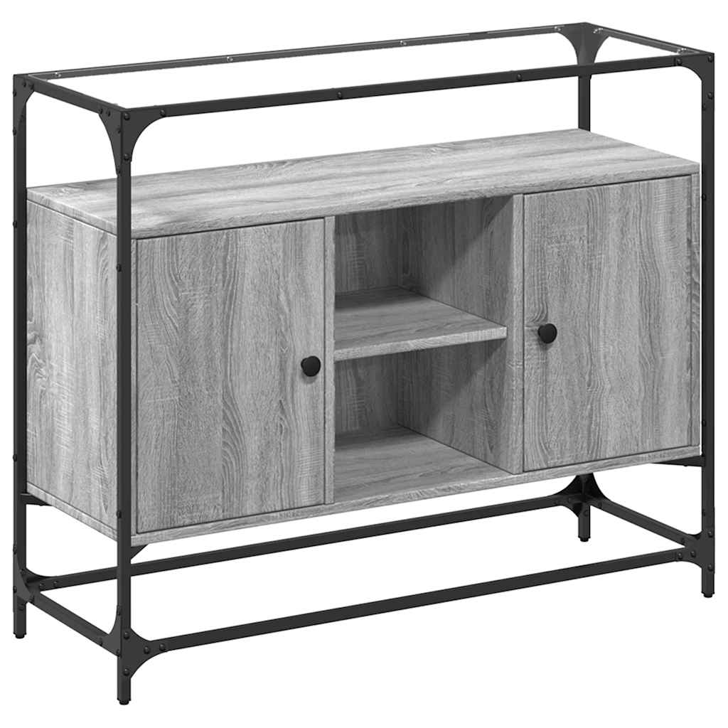 Klaasplaadiga puhvetkapp hall Sonoma tamm 98x35x51 cm tehispuit