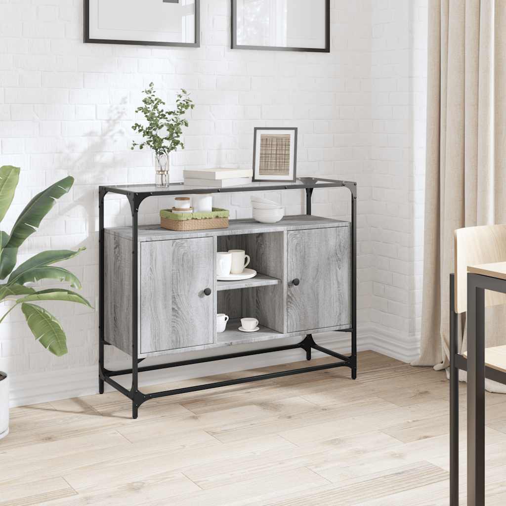 Klaasplaadiga puhvetkapp hall Sonoma tamm 98x35x51 cm tehispuit