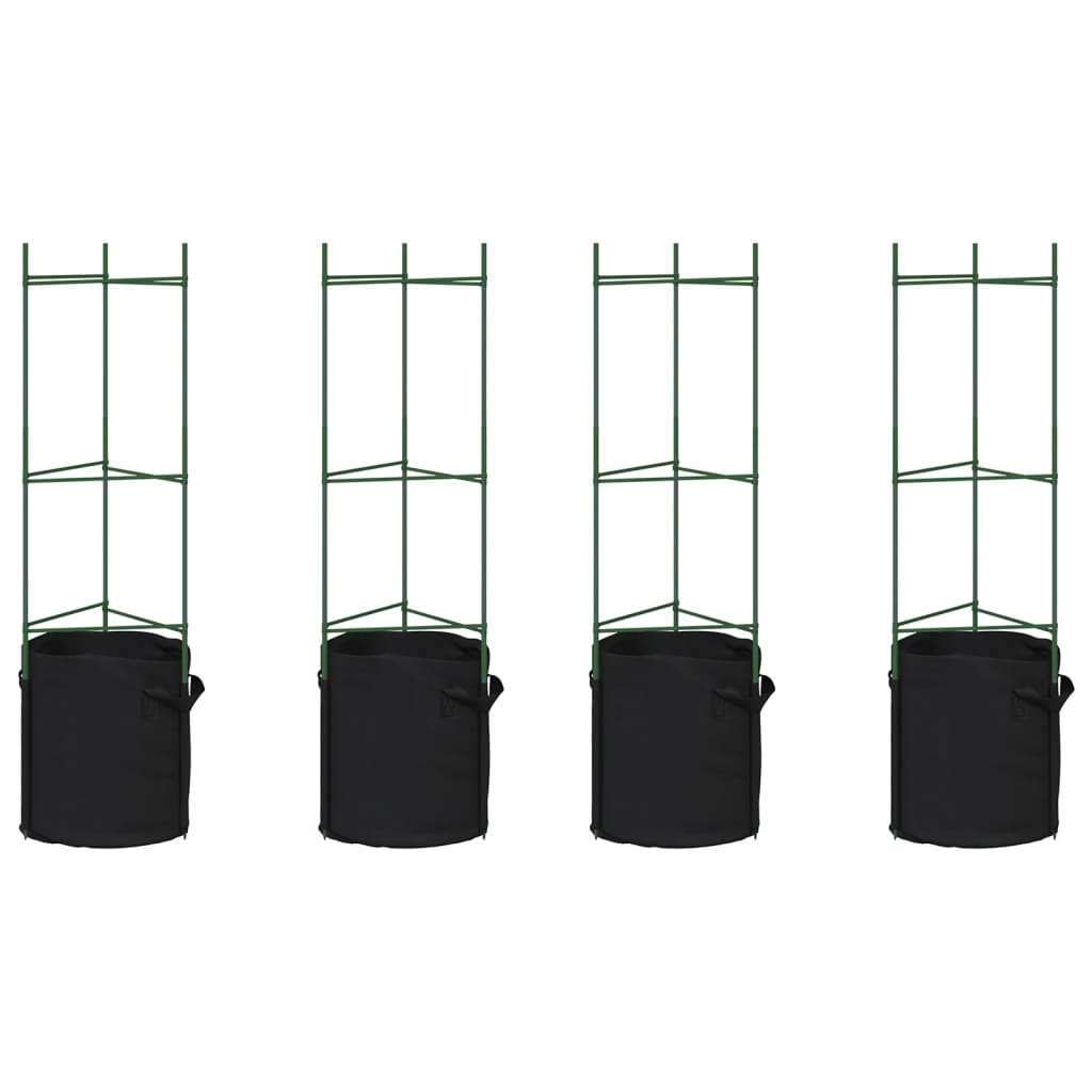 Tomatitaime tugi koos taimekotiga 4 tk, 116 cm, teras ja PP
