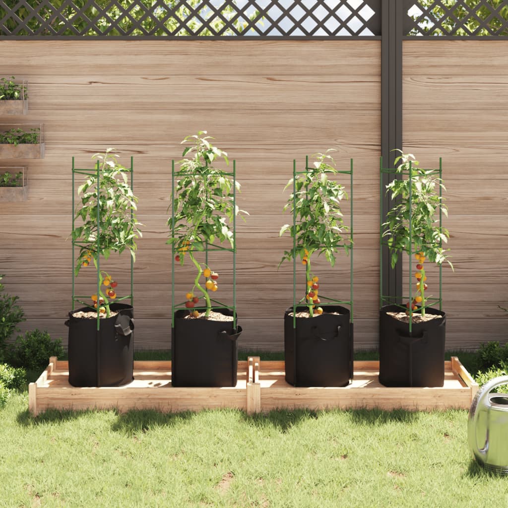 Tomatitaime tugi koos taimekotiga 4 tk, 116 cm, teras ja PP