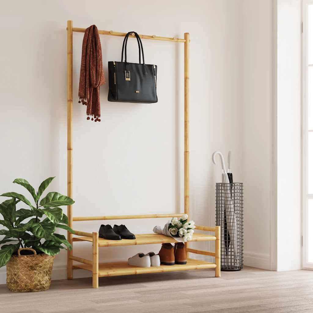 Riiulitega riidenagi, 103 x 40 x 183 cm, bambus