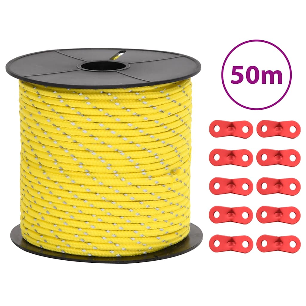 Telgi nöör helkuri ja kinnitusaasadega, 50 m 4 mm