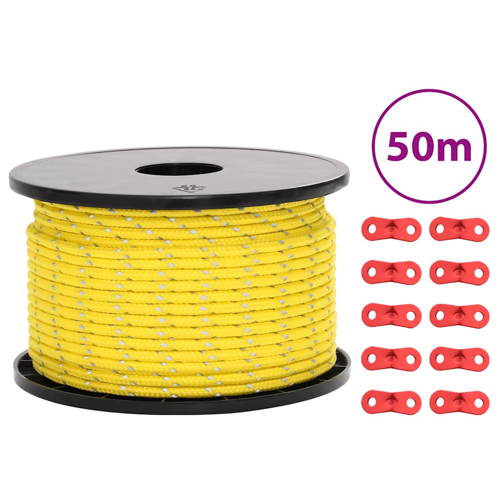 Telgi nöör helkuri ja kinnitusaasadega, 50 m 5 mm
